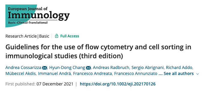 Third Edition of the “Guidelines for the use of flow cytometry and cell sorting in immunological studies” published!